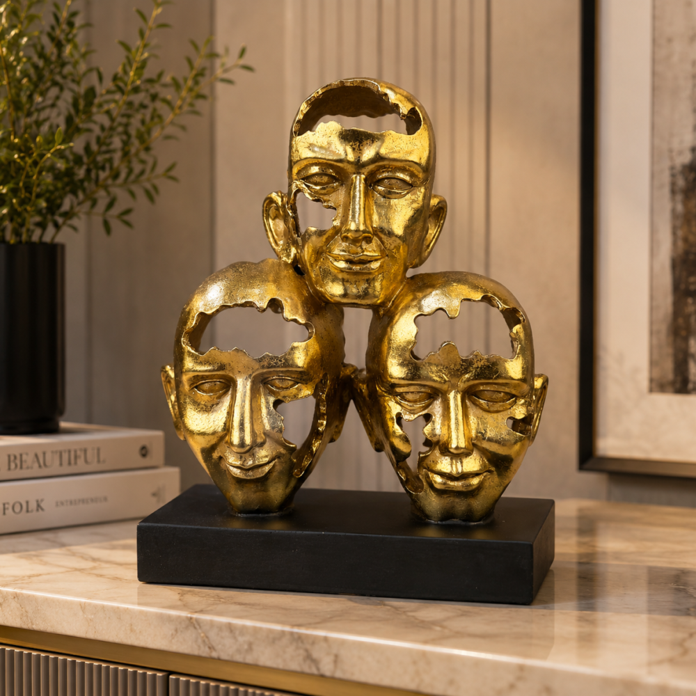Triple Face Sculpture